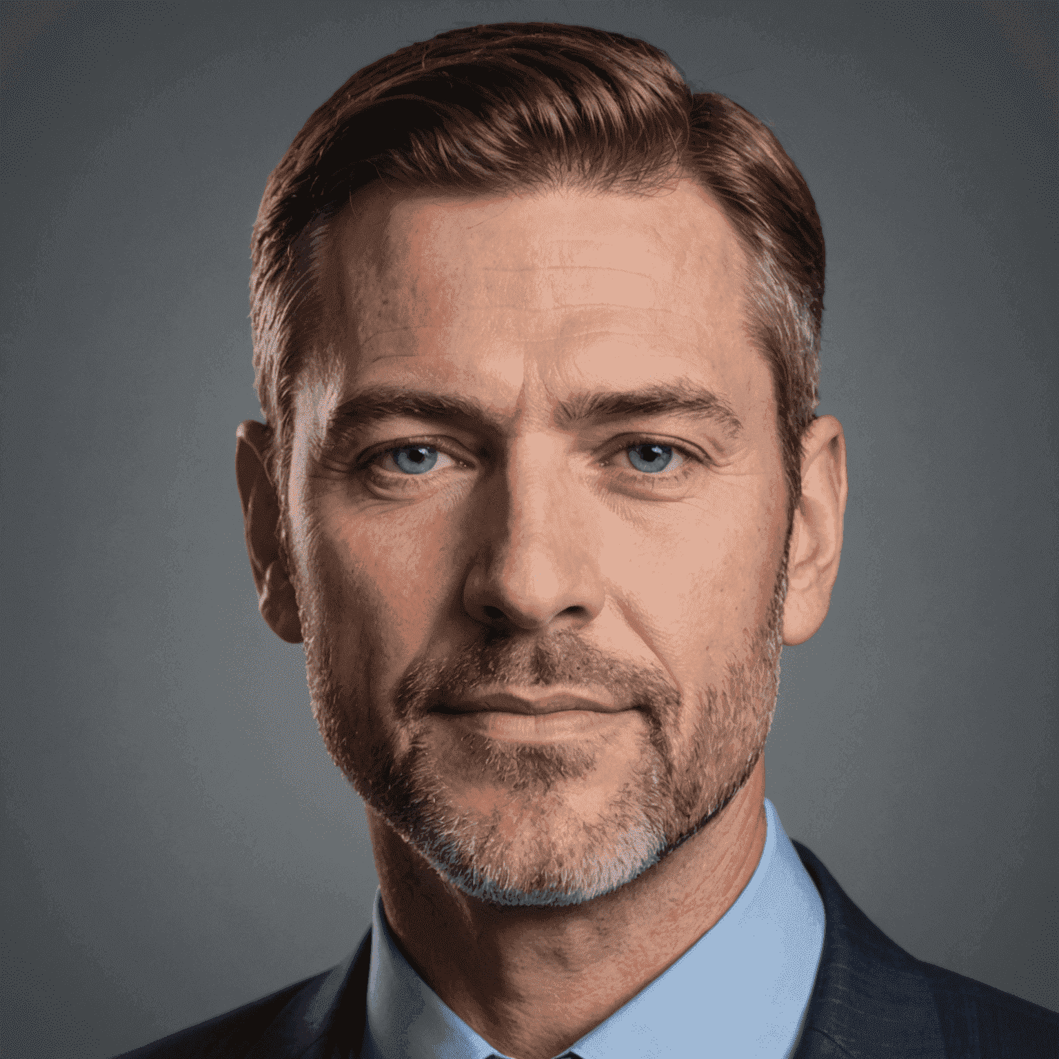 Headshot of John Smith, a professional looking man in his 40s wearing a suit