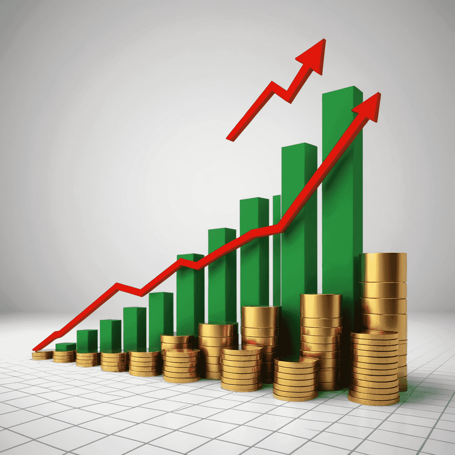 A graph showing positive investment growth trends